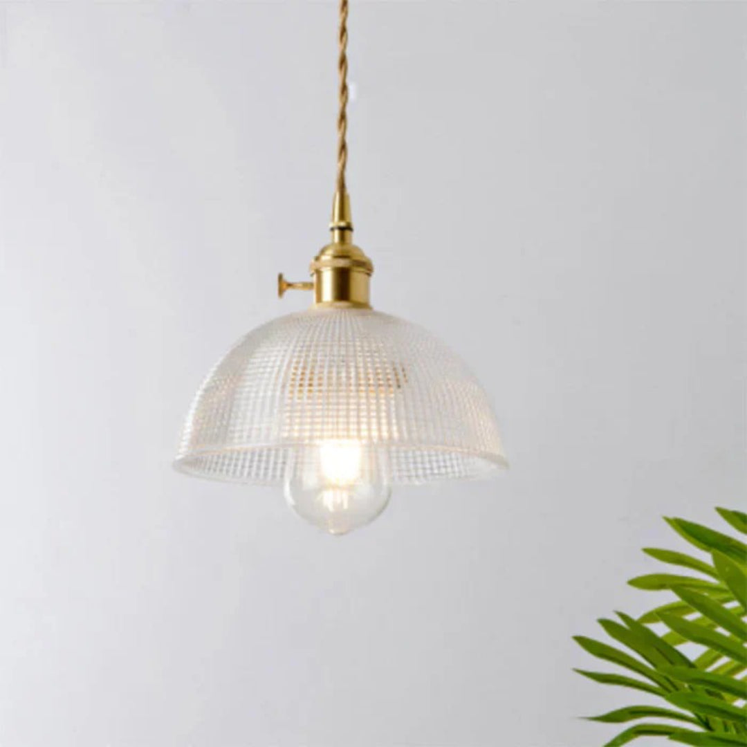 Industrialna lampa wisząca ze żłobionego szkła – widok produktu 2 | Nuvira Home