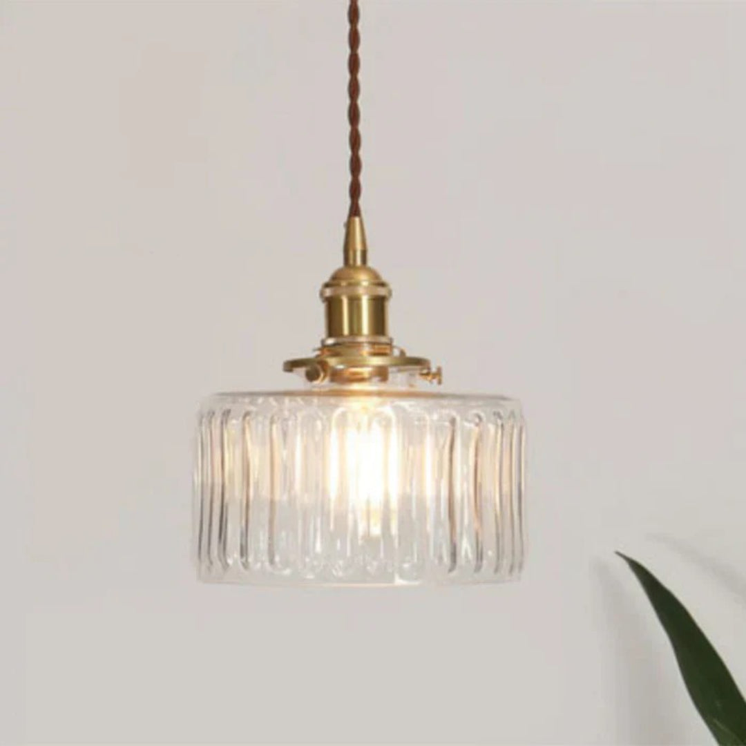 Industrialna lampa wisząca ze żłobionego szkła – widok produktu 7 | Nuvira Home