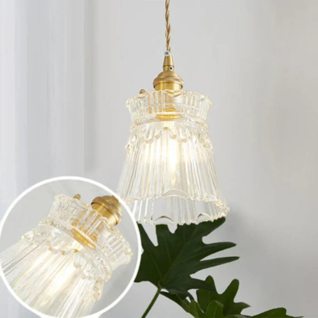 Industrialna lampa wisząca ze żłobionego szkła – widok produktu 16 | Nuvira Home