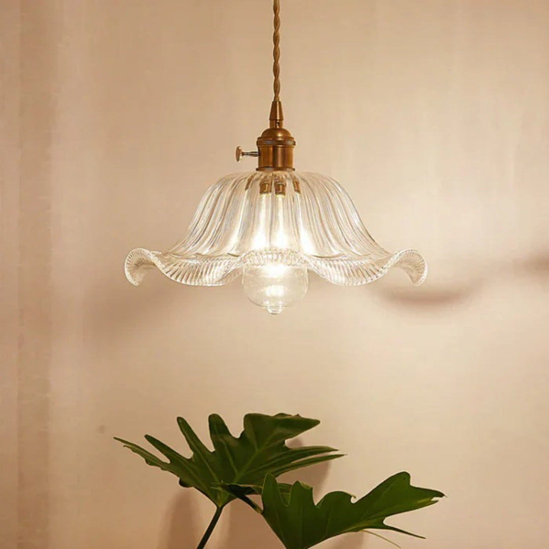 Industrialna lampa wisząca ze żłobionego szkła – widok produktu 18 | Nuvira Home