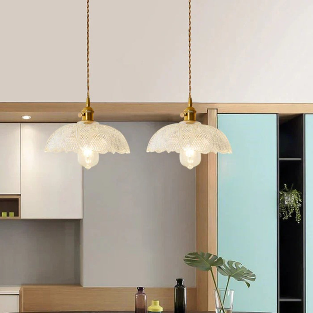 Industrialna lampa wisząca ze żłobionego szkła – widok produktu 21 | Nuvira Home