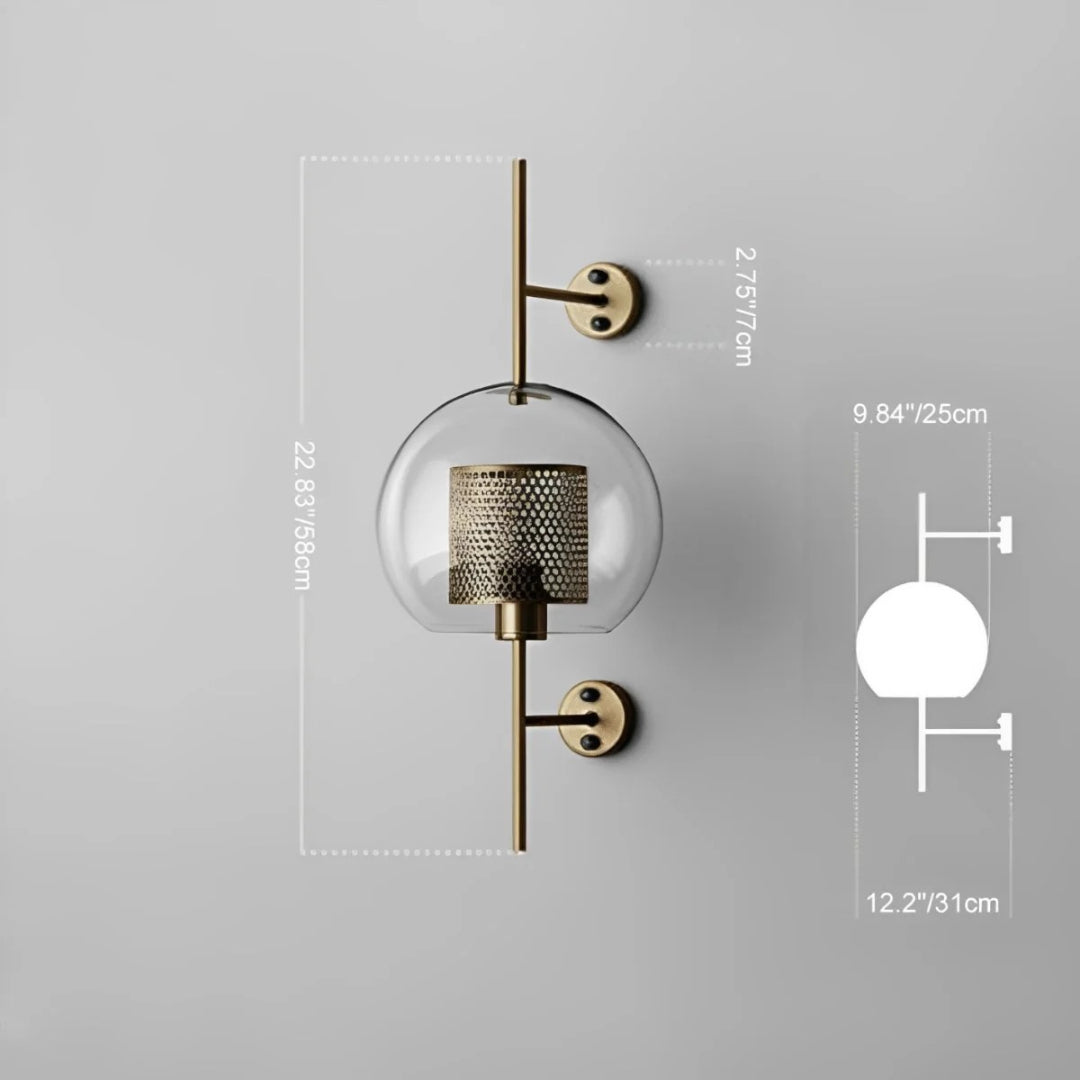 Industrialny szklany kinkiet kulisty – widok produktu 12 | Nuvira Home
