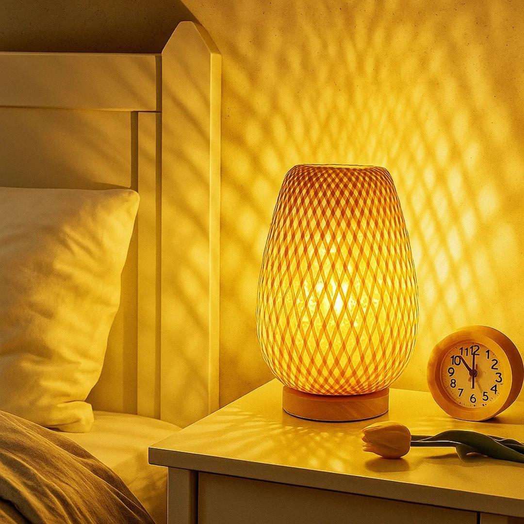 Inspirowana Boho Lampa Nocna LED – Regulowane Światło – widok produktu 1 | Nuvira Home