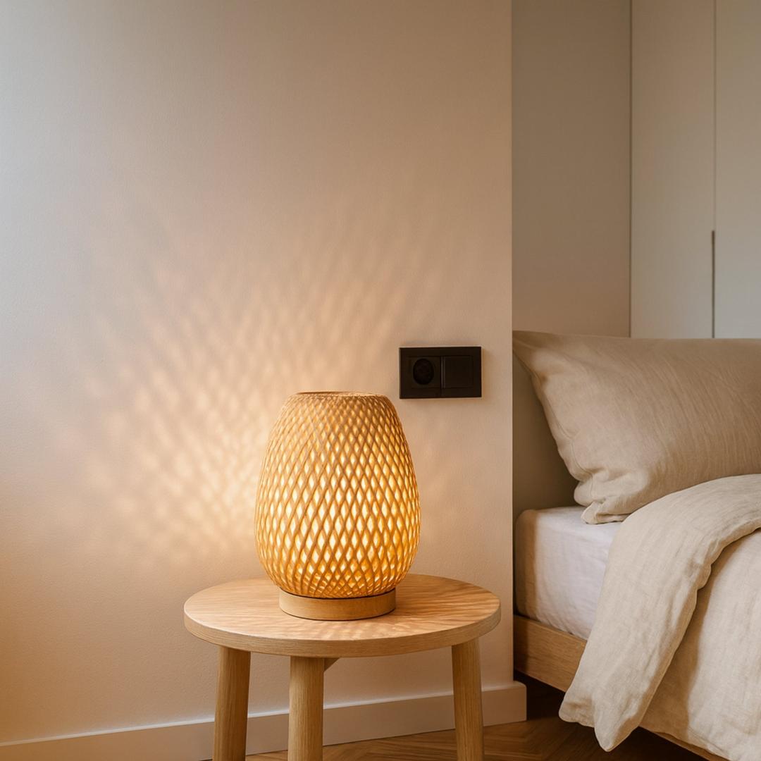 Inspirowana Boho Lampa Nocna LED – Regulowane Światło – widok produktu 5 | Nuvira Home