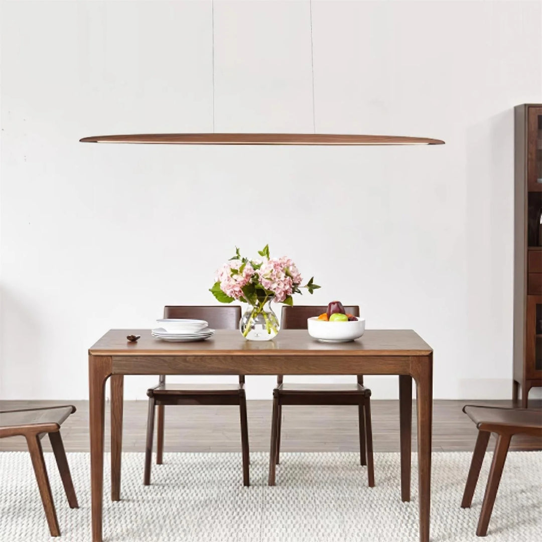 Japandi drewniana liniowa lampa wisząca – widok produktu 7 | Nuvira Home