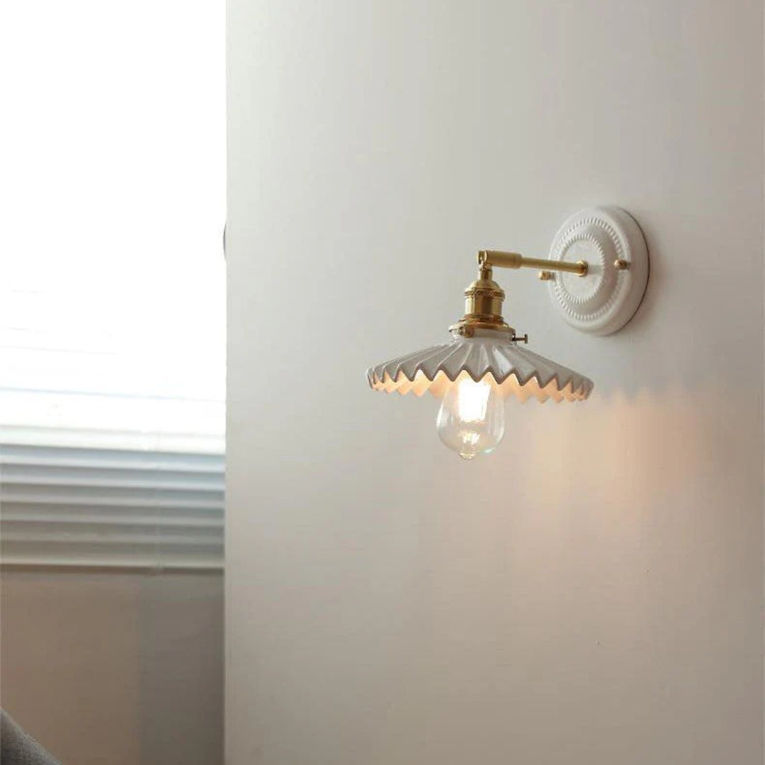 Japońska ceramiczno-mosiężna lampa ścienna – widok produktu 12 | Nuvira Home