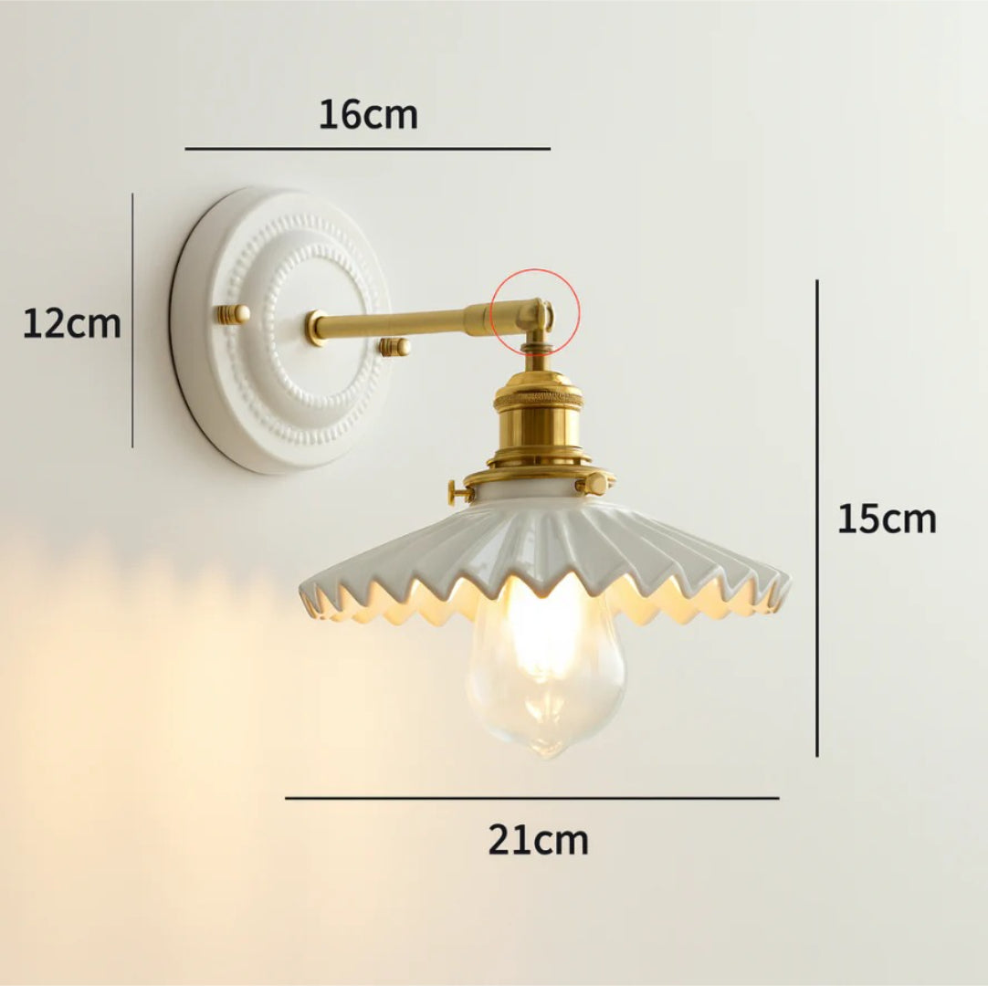 Japońska ceramiczno-mosiężna lampa ścienna – widok produktu 14 | Nuvira Home