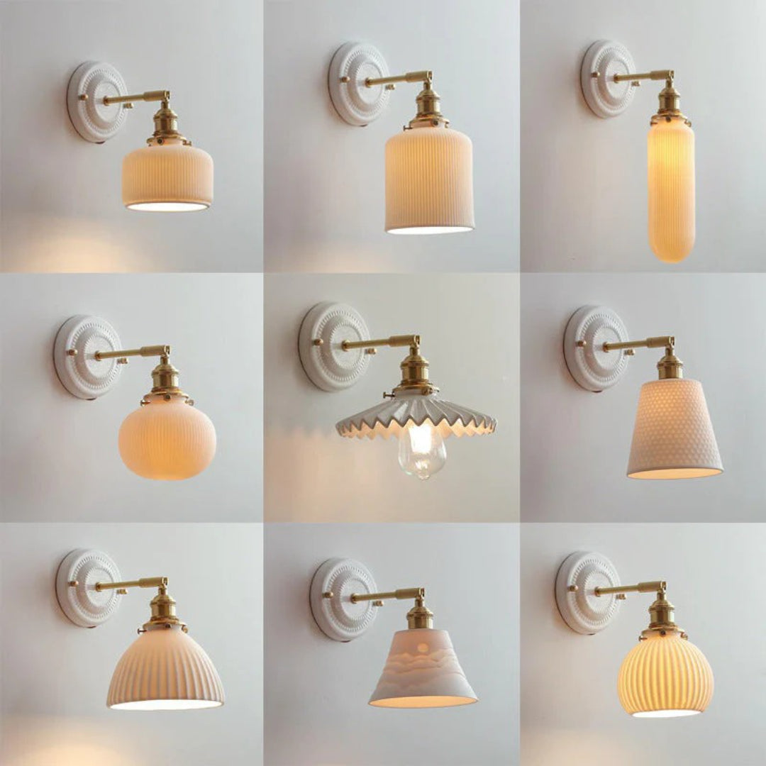 Japońska ceramiczno-mosiężna lampa ścienna – widok produktu 34 | Nuvira Home