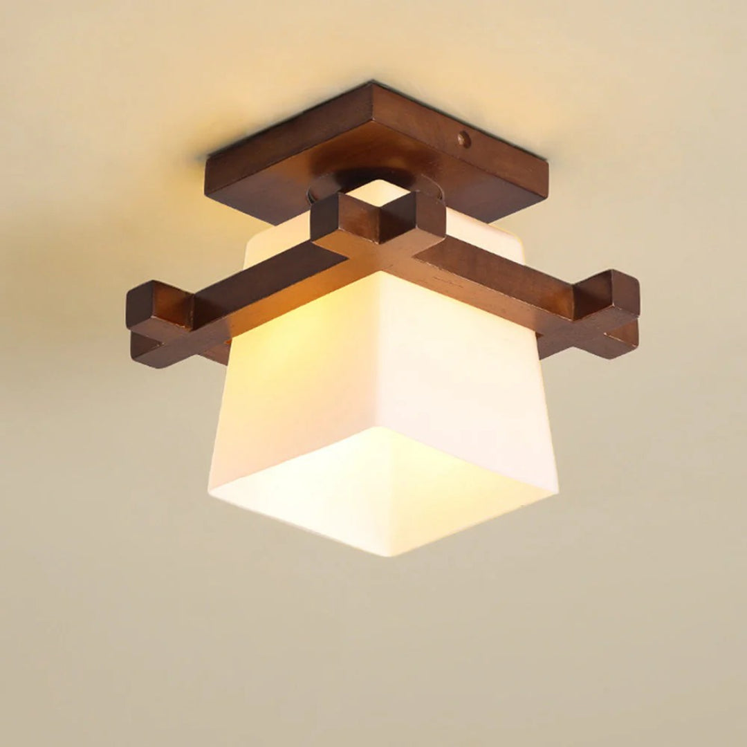 Japońska drewniana lampa sufitowa w minimalistycznym stylu – widok produktu 1 | Nuvira Home