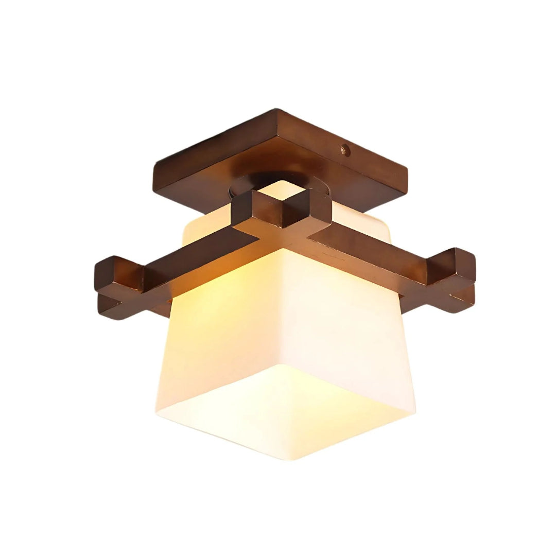 Japońska drewniana lampa sufitowa w minimalistycznym stylu – widok produktu 2 | Nuvira Home