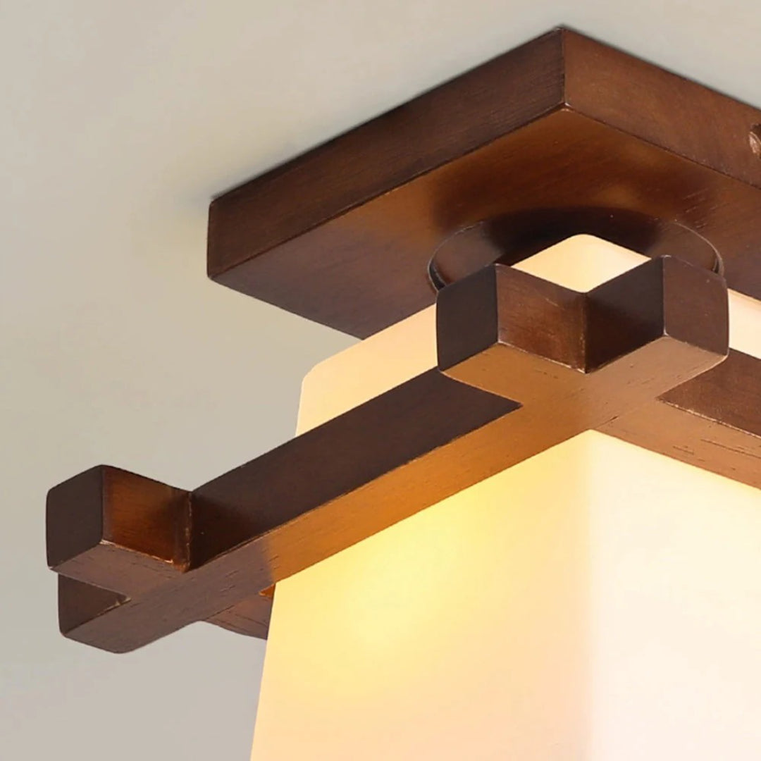 Japońska drewniana lampa sufitowa w minimalistycznym stylu – widok produktu 8 | Nuvira Home