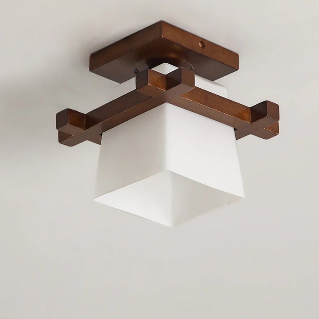 Japońska drewniana lampa sufitowa w minimalistycznym stylu – widok produktu 10 | Nuvira Home