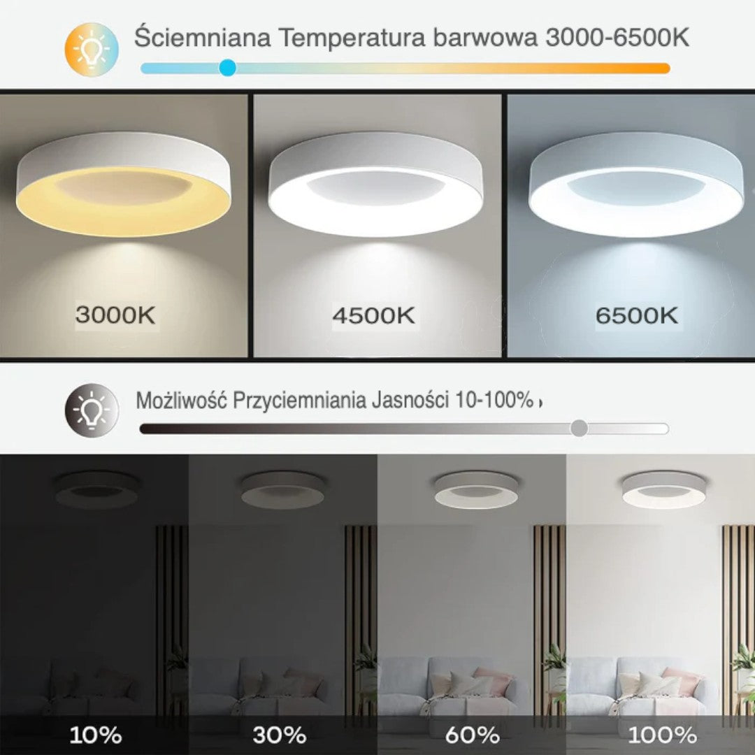 Kreatywna Kolorowa Lampa Sufitowa z Prostym Oświetleniem LED – widok produktu 14 | Nuvira Home