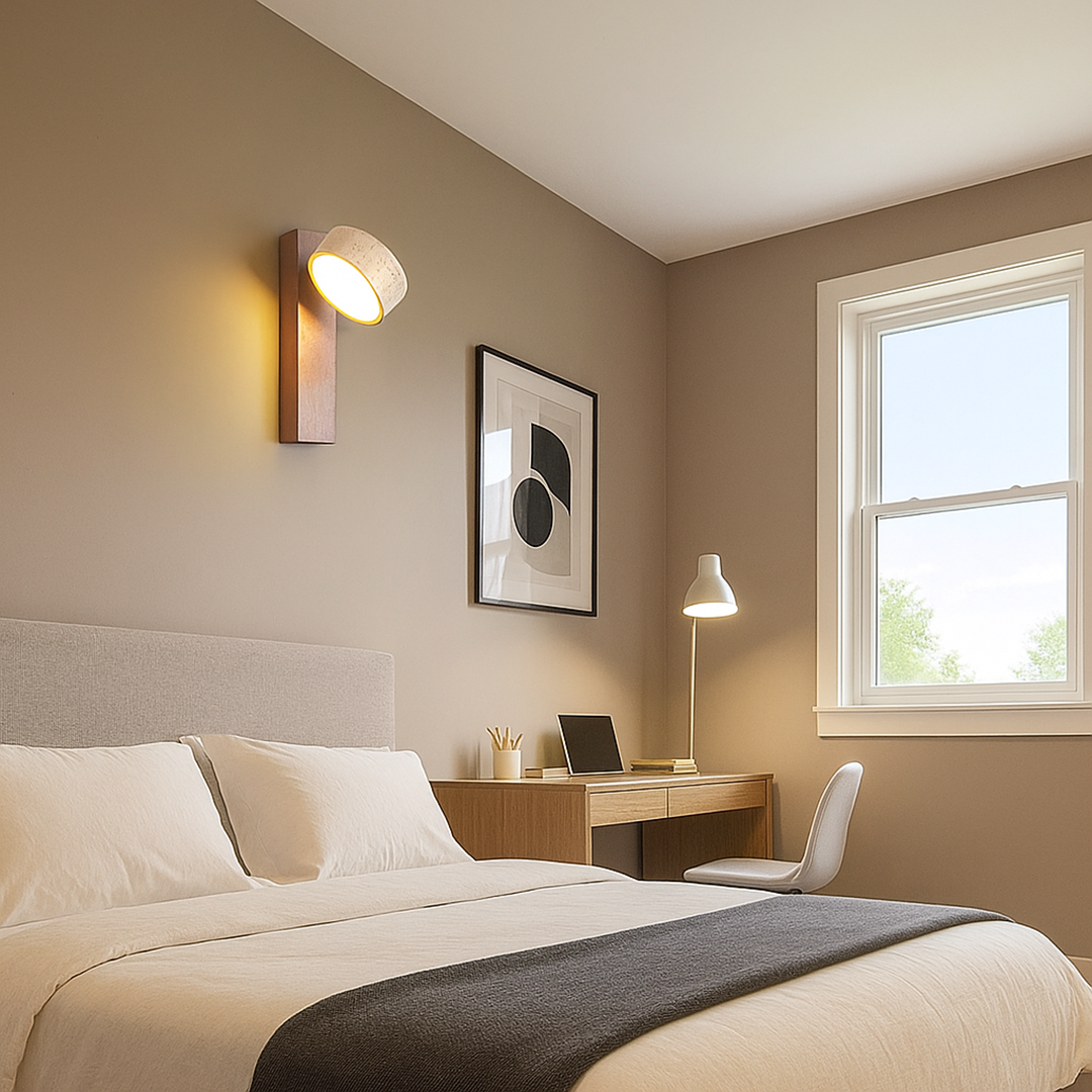 Lampa Ścienna Z Trawertynu – Regulowana Głowica – widok produktu 2 | Nuvira Home