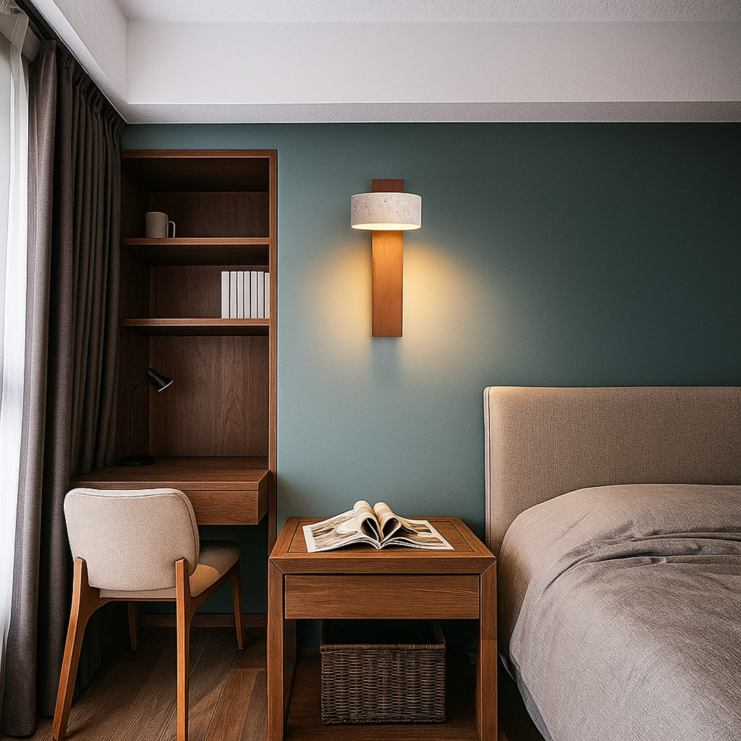 Lampa Ścienna Z Trawertynu – Regulowana Głowica – widok produktu 3 | Nuvira Home