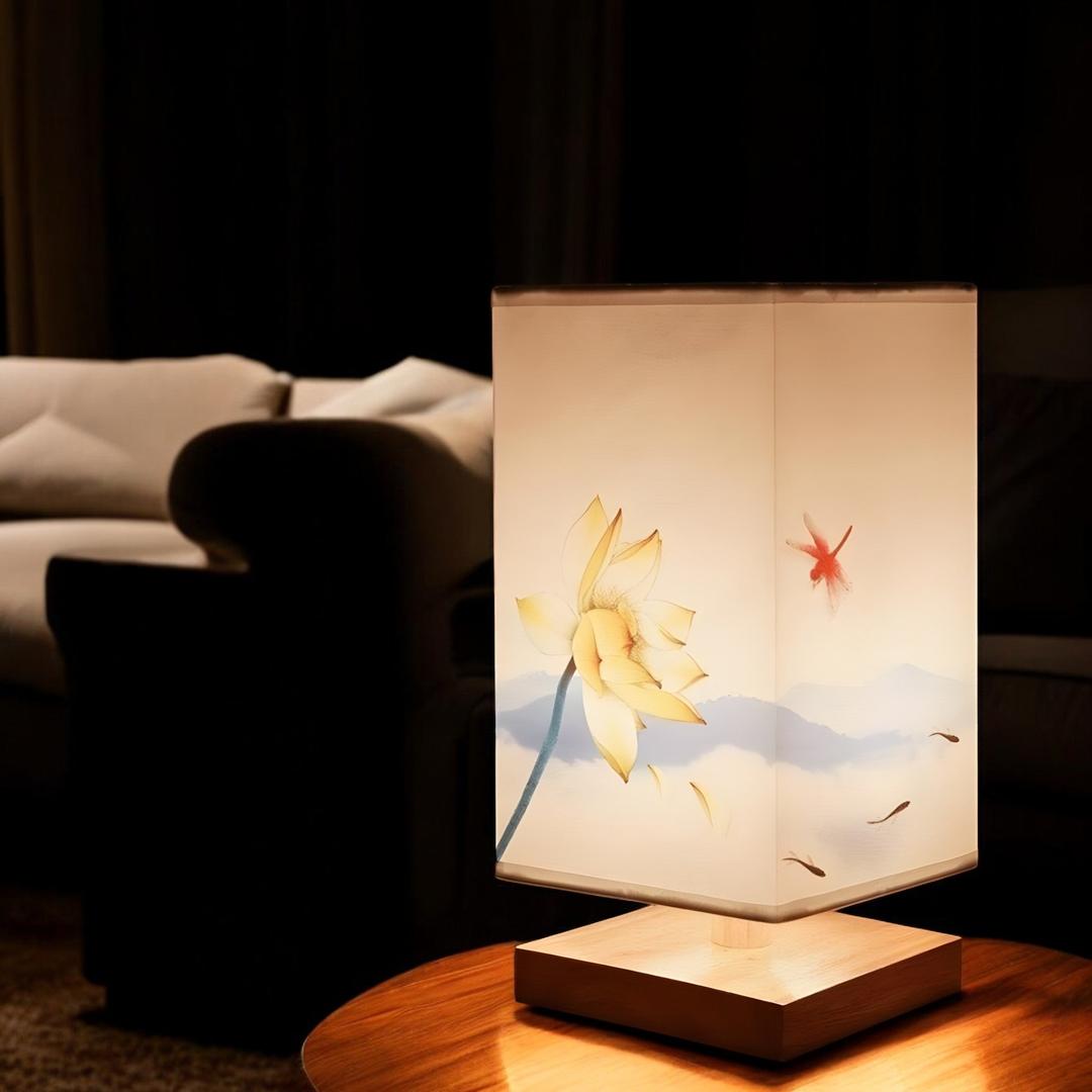 Lampa Stołowa W Stylu Japandi – Drewniana Podstawa – widok produktu 2 | Nuvira Home