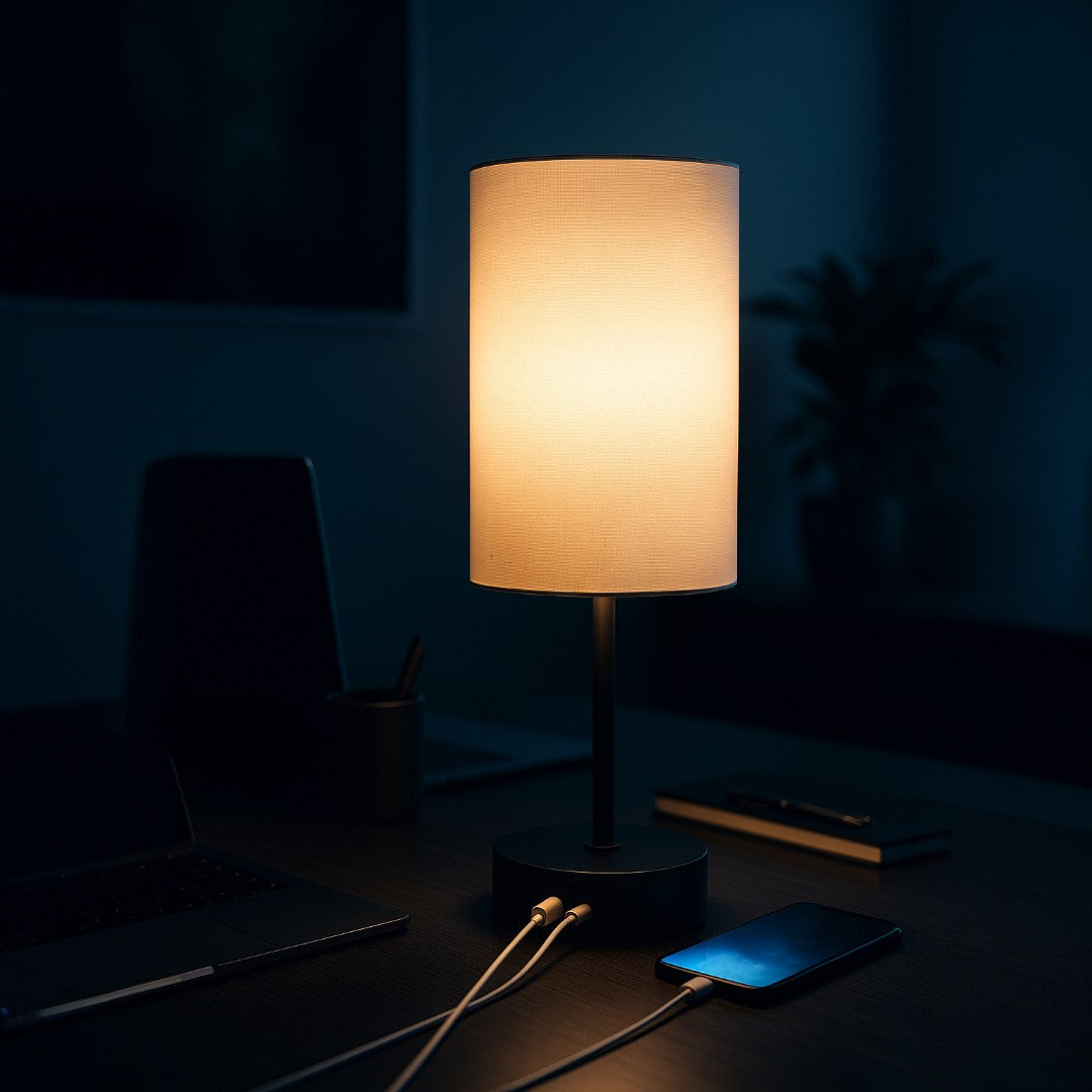 Lampa Stołowa Z Dotykowym Sterowaniem – Z Portami Ładowania – widok produktu 2 | Nuvira Home