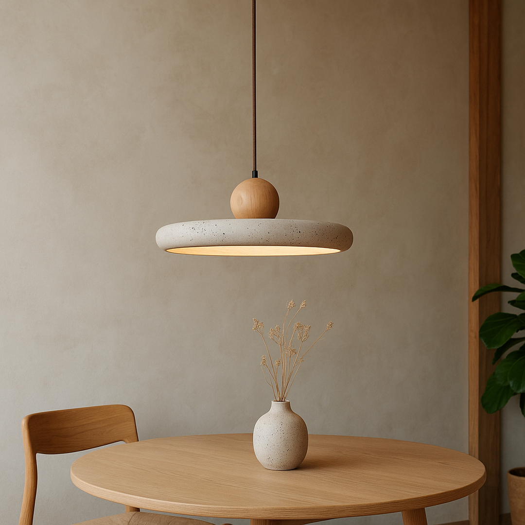 Lampa Wisząca Z Kamienia I Drewna – widok produktu 1 | Nuvira Home