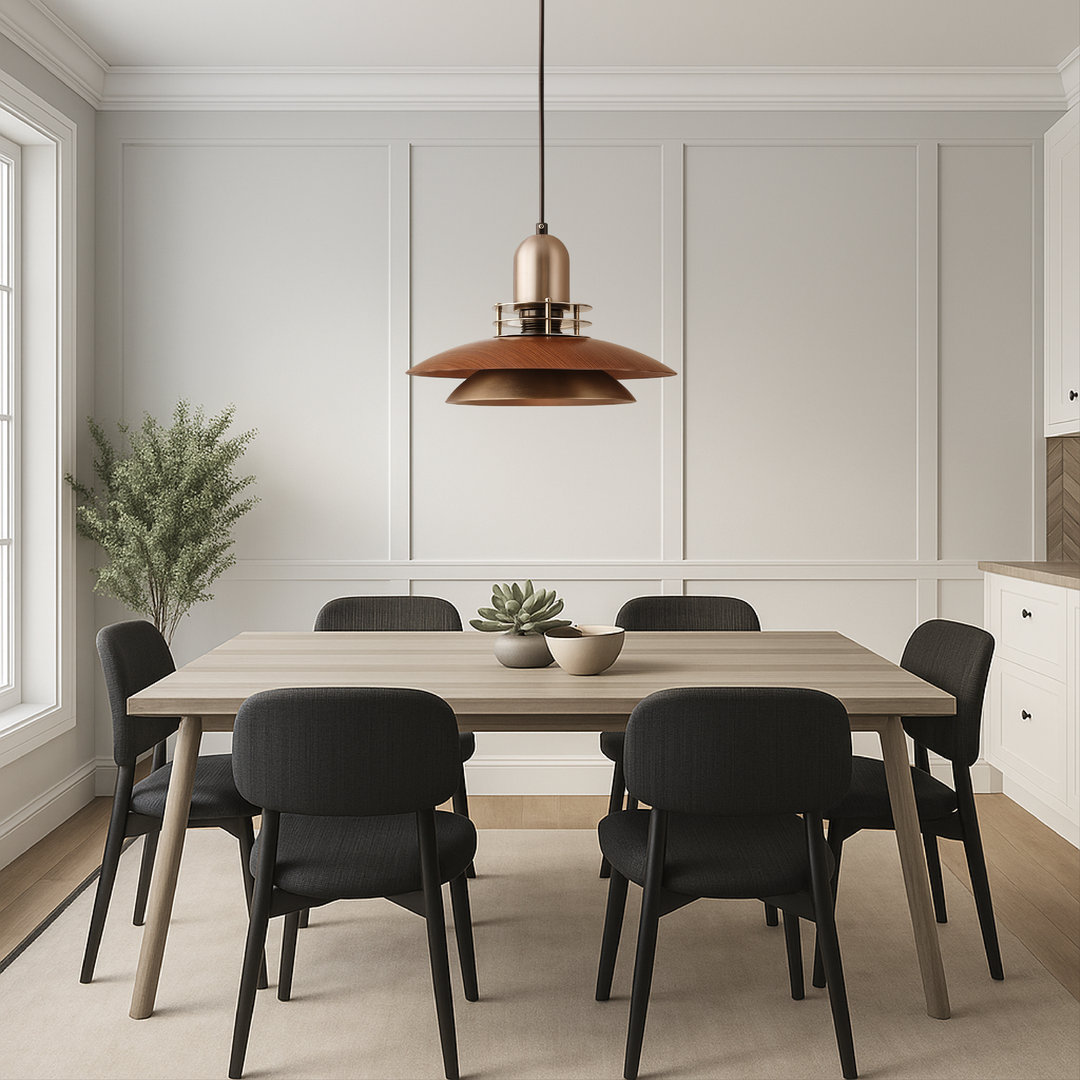 Lampa Wisząca z Orzecha – Warstwowy Design do Ciepłych Wnętrz – widok produktu 1 | Nuvira Home