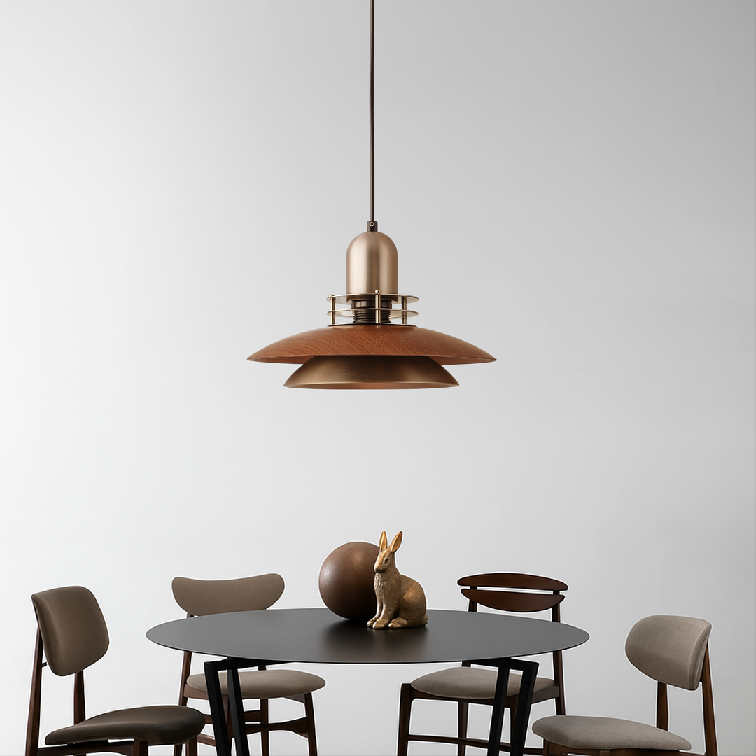 Lampa Wisząca z Orzecha – Warstwowy Design do Ciepłych Wnętrz – widok produktu 4 | Nuvira Home