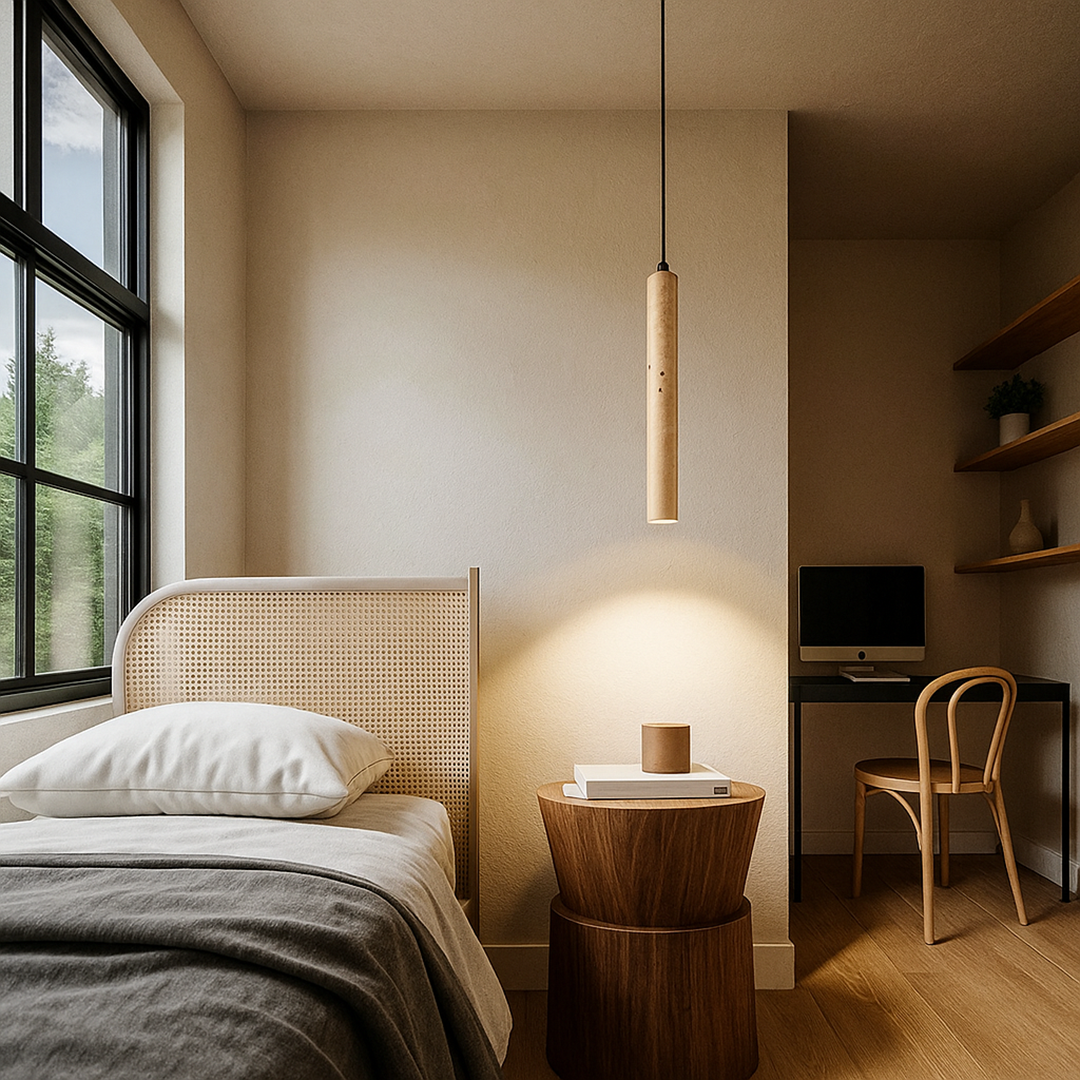 Lampa Wisząca Z Trawertynu – Regulowany Przewód – widok produktu 8 | Nuvira Home