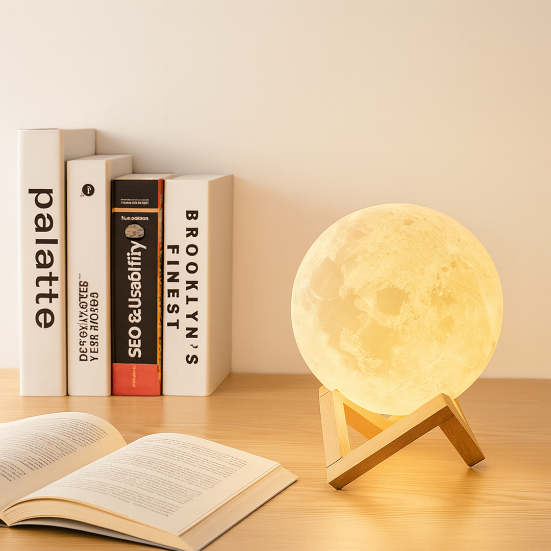 Lampka Księżycowa Ładowalna Do Sypialni – Sterowanie Dotykowe – widok produktu 1 | Nuvira Home