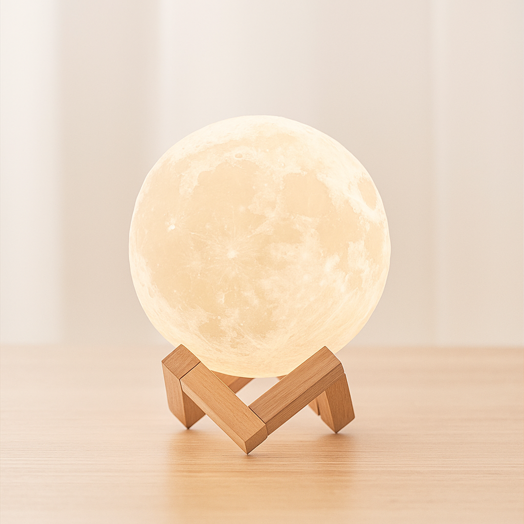 Lampka Księżycowa Ładowalna Do Sypialni – Sterowanie Dotykowe – widok produktu 5 | Nuvira Home