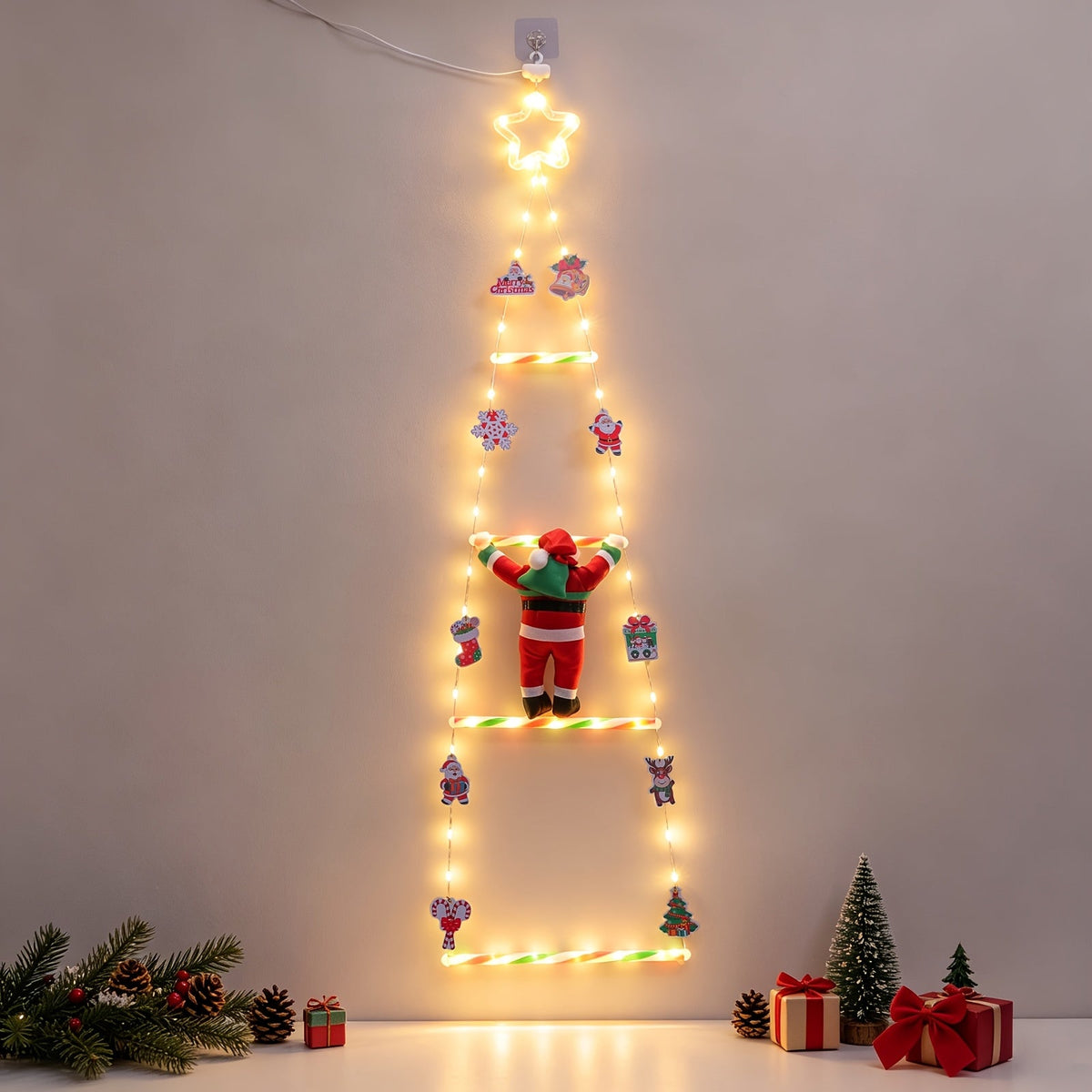 Lampki Świąteczne Drabinka z Mikołajem USB – widok produktu 11 | Nuvira Home