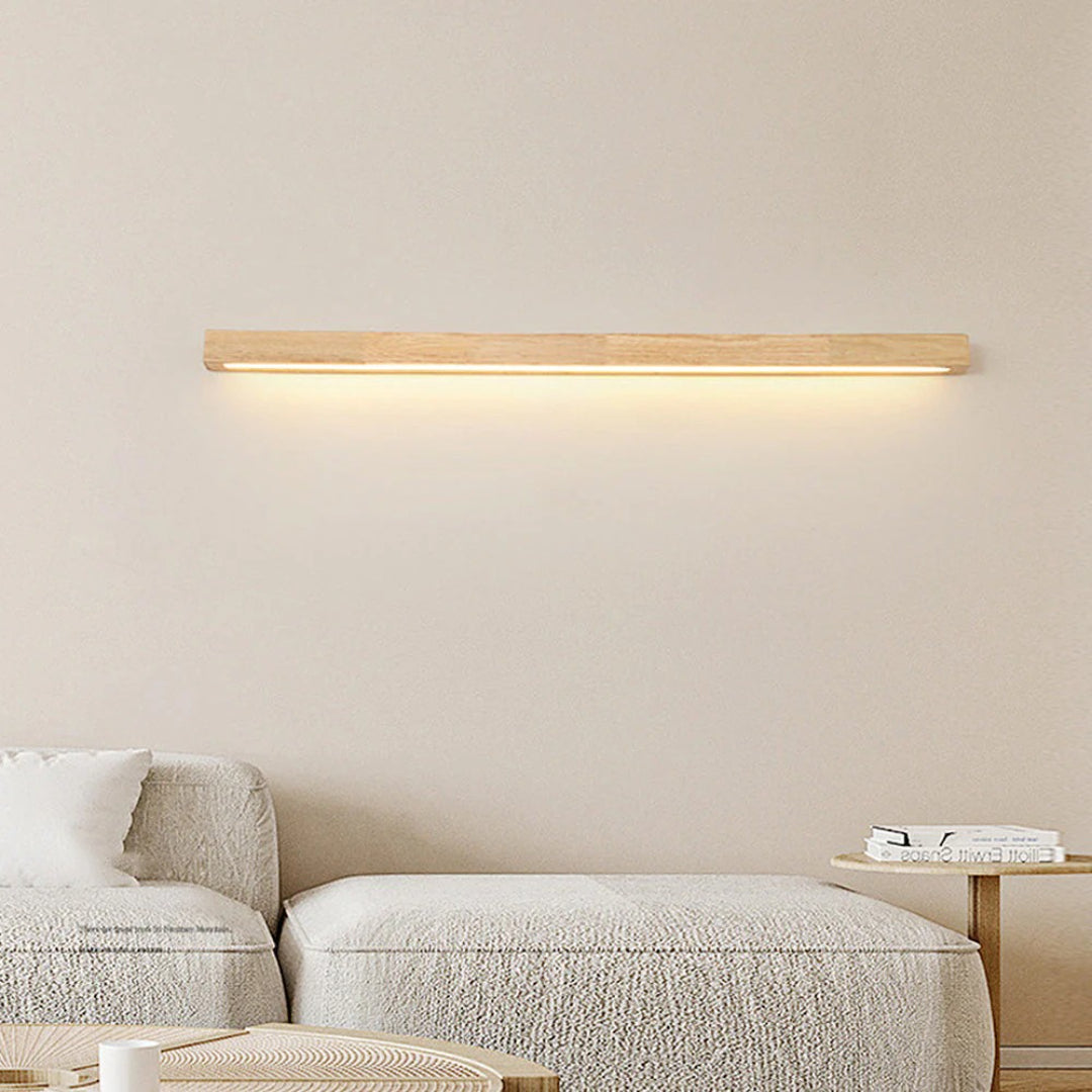 Liniowa drewniana lampa ścienna – widok produktu 7 | Nuvira Home