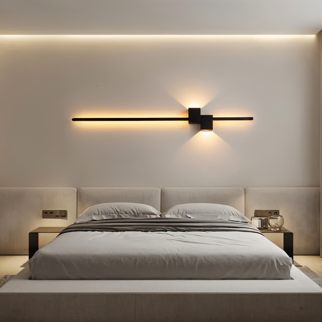 Liniowa Lampa Ścienna LED – Czarny Design – widok produktu 3 | Nuvira Home