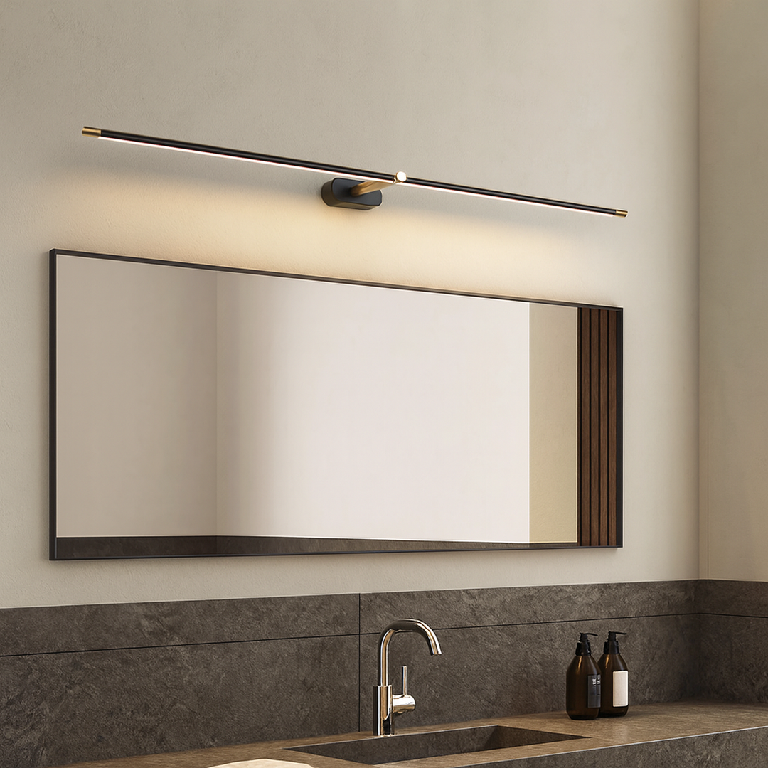 Liniowa Metalowa Lampa Ścienna LED Do Łazienki – widok produktu 1 | Nuvira Home