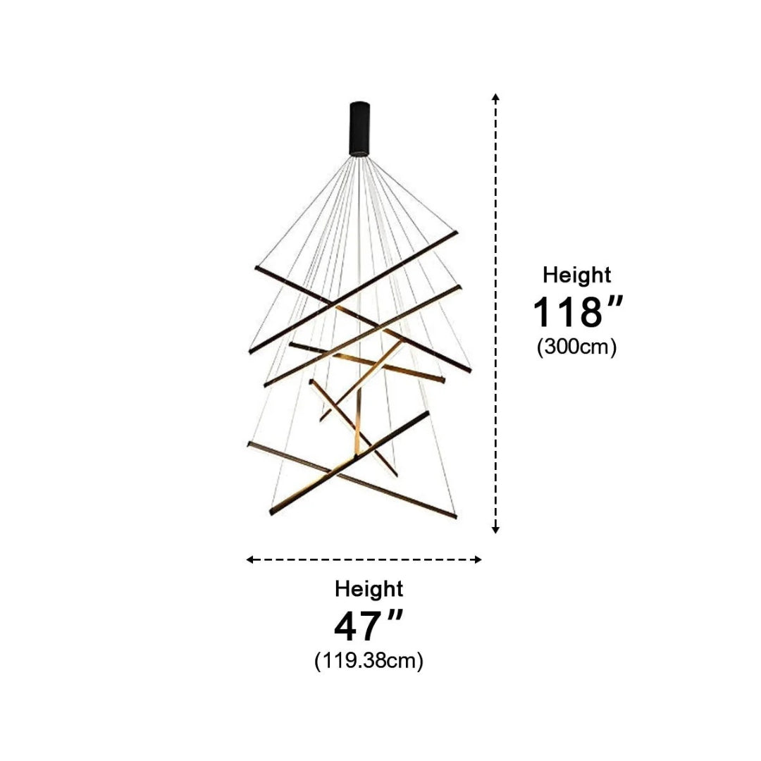 Liniowy nowoczesny żyrandol LED – widok produktu 20 | Nuvira Home