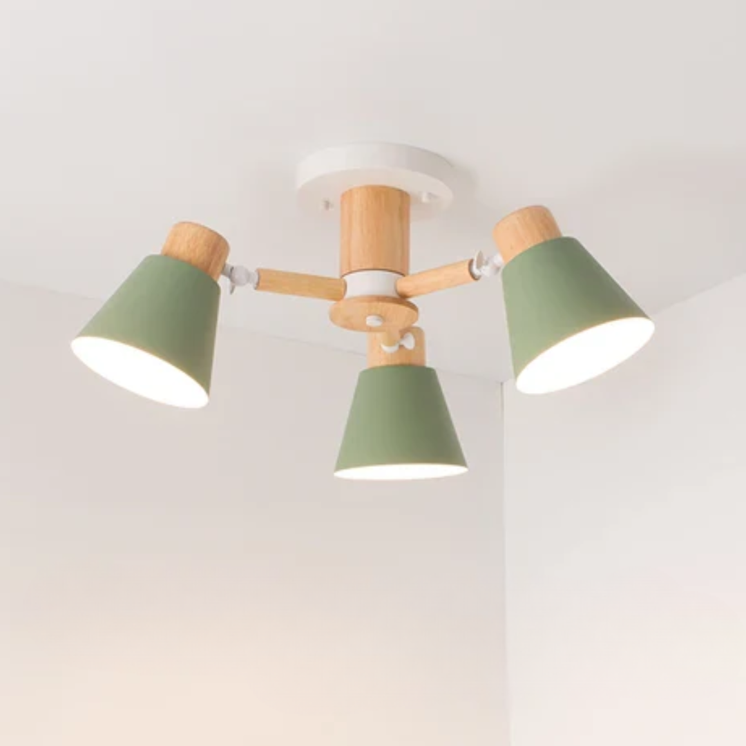 Luksusowa Lampa Sufitowa LED z Drewnianą Ramą – Designerski Styl – widok produktu 7 | Nuvira Home