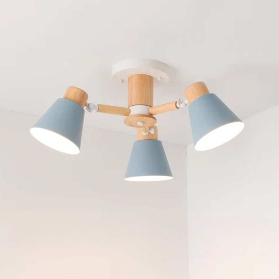 Luksusowa Lampa Sufitowa LED z Drewnianą Ramą – Designerski Styl – widok produktu 8 | Nuvira Home