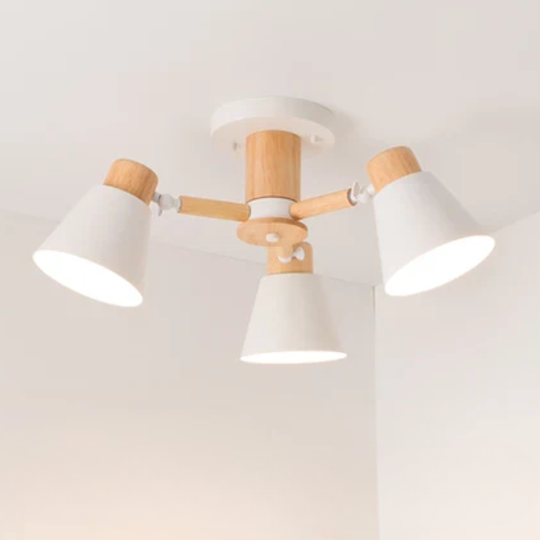 Luksusowa Lampa Sufitowa LED z Drewnianą Ramą – Designerski Styl – widok produktu 13 | Nuvira Home