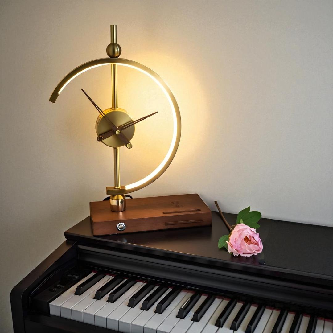 Luksusowa Lampa Z Zegarem – Z Ładowarką – widok produktu 3 | Nuvira Home