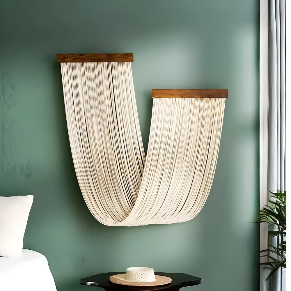 Makramowa Dekoracja Ścienna Boho z Frędzlami – widok produktu 6 | Nuvira Home
