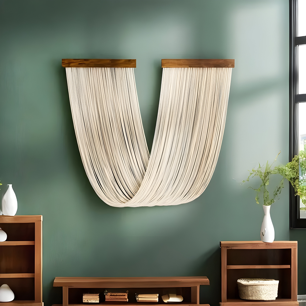 Makramowa Dekoracja Ścienna Boho z Frędzlami – widok produktu 7 | Nuvira Home
