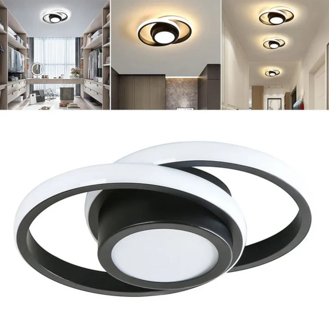 Minimalistyczna Lampa Sufitowa LED z Podwójnym Pierścieniem – widok produktu 10 | Nuvira Home