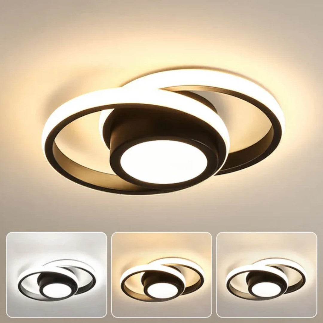 Minimalistyczna Lampa Sufitowa LED z Podwójnym Pierścieniem – widok produktu 12 | Nuvira Home