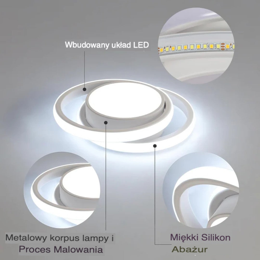 Minimalistyczna Lampa Sufitowa LED z Podwójnym Pierścieniem – widok produktu 13 | Nuvira Home