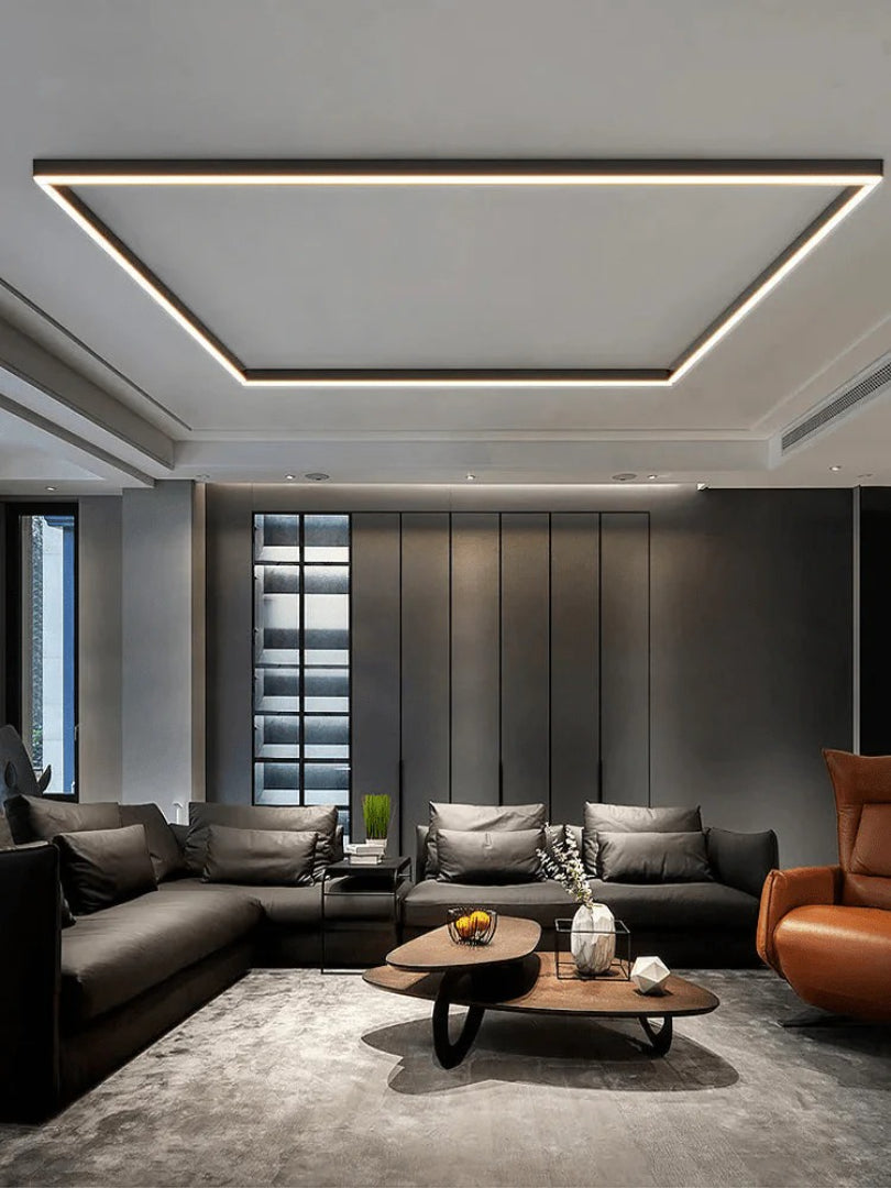 Minimalistyczna liniowa lampa sufitowa LED – widok produktu 3 | Nuvira Home