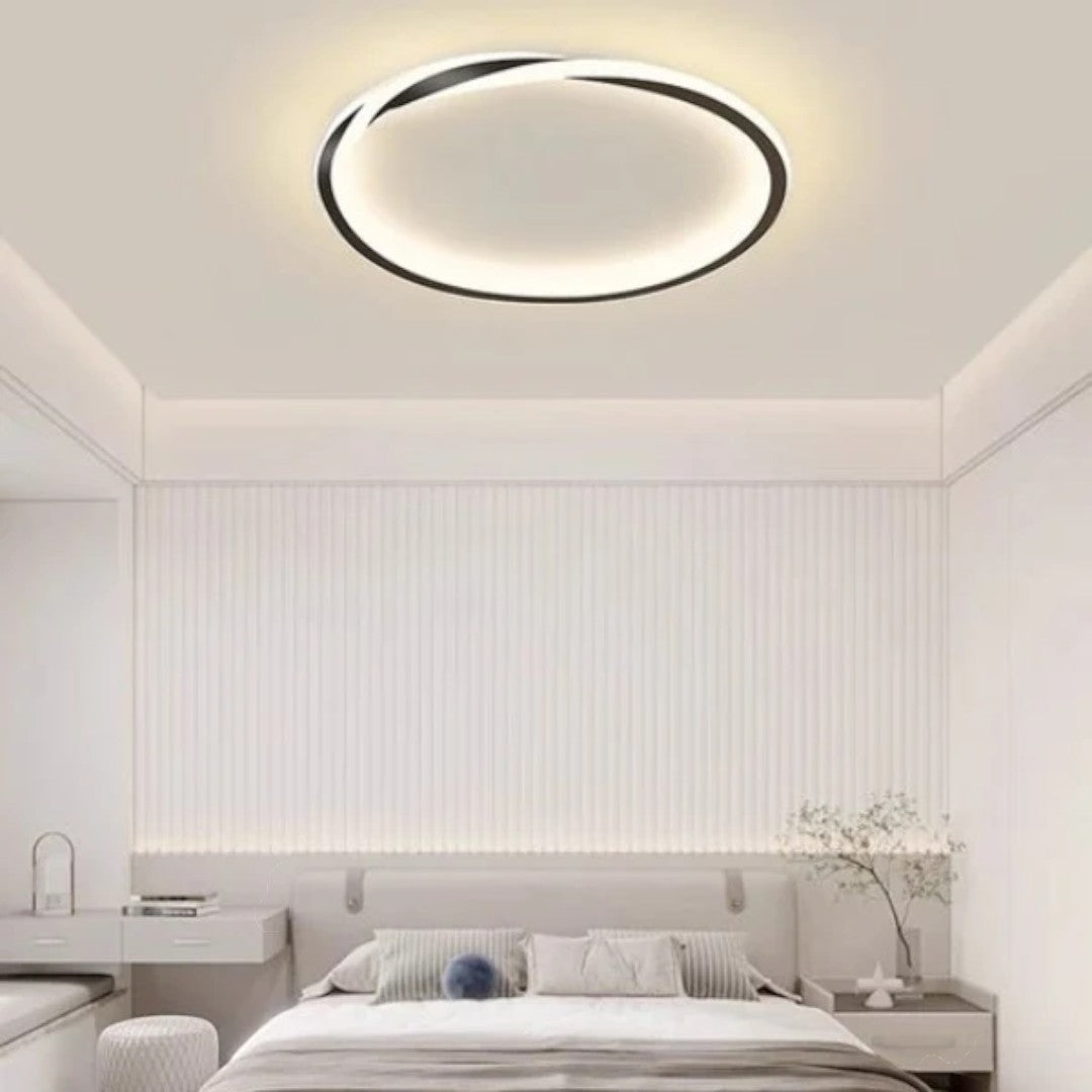 Minimalistyczna Okrągła Lampa Sufitowa LED do Sypialni – widok produktu 1 | Nuvira Home