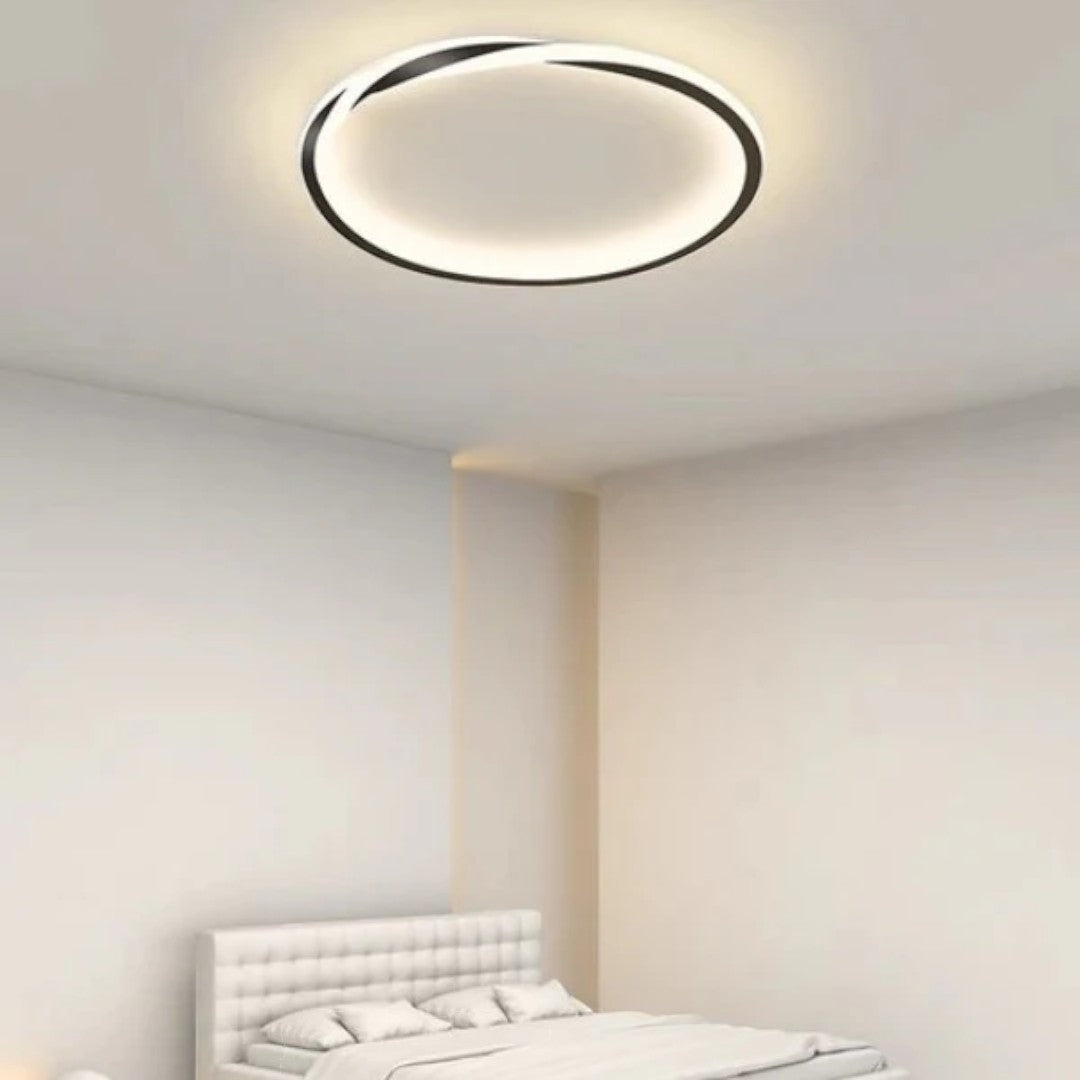 Minimalistyczna Okrągła Lampa Sufitowa LED do Sypialni – widok produktu 2 | Nuvira Home