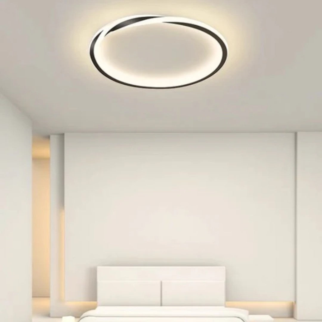 Minimalistyczna Okrągła Lampa Sufitowa LED do Sypialni – widok produktu 3 | Nuvira Home