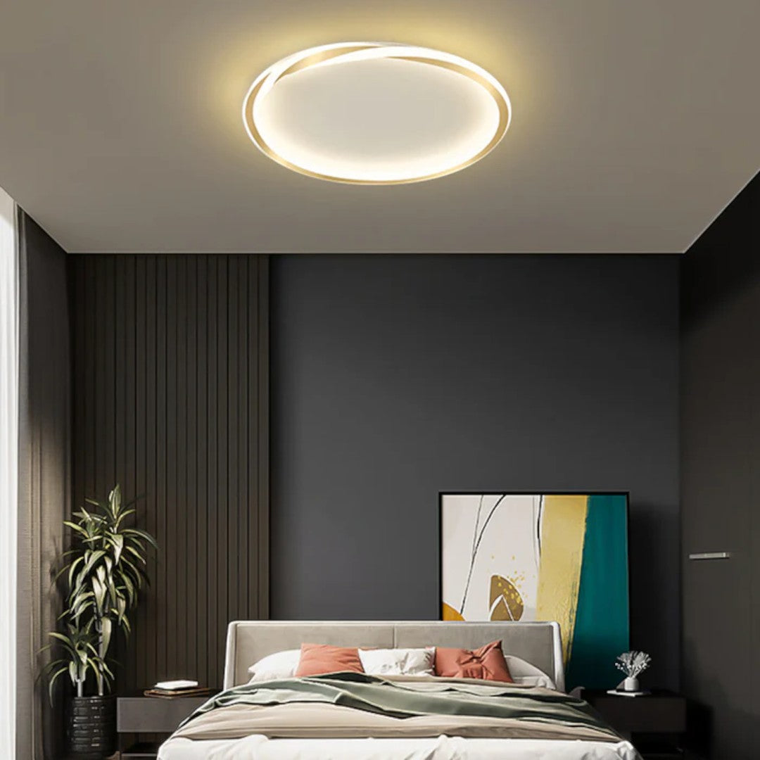 Minimalistyczna Okrągła Lampa Sufitowa LED do Sypialni – widok produktu 4 | Nuvira Home
