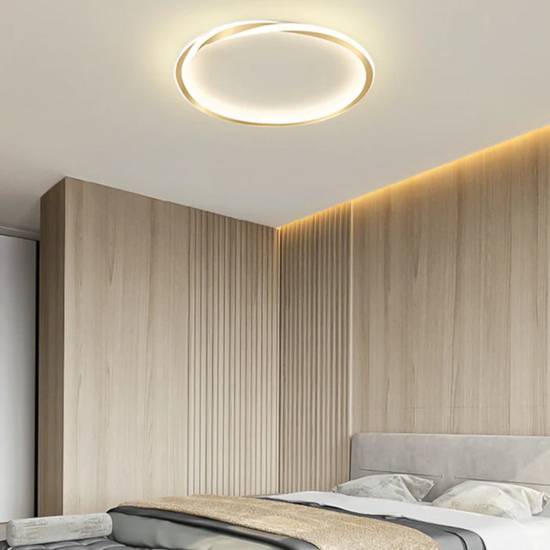 Minimalistyczna Okrągła Lampa Sufitowa LED do Sypialni – widok produktu 7 | Nuvira Home