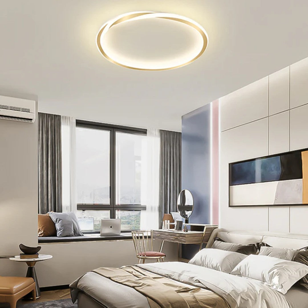 Minimalistyczna Okrągła Lampa Sufitowa LED do Sypialni – widok produktu 11 | Nuvira Home