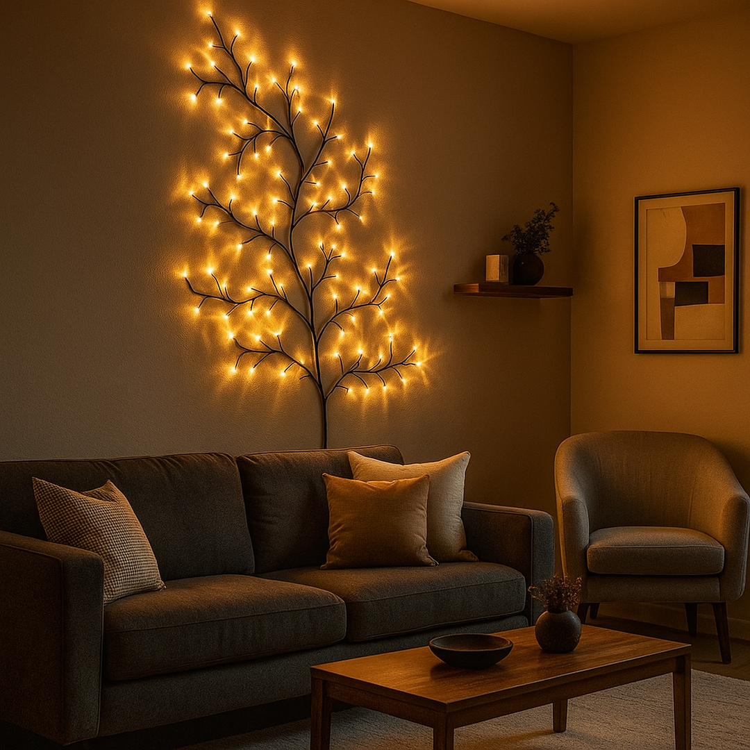 Nastrojowa Lampa W Kształcie Drzewa Z Brokatem – Dekoracyjna – widok produktu 1 | Nuvira Home