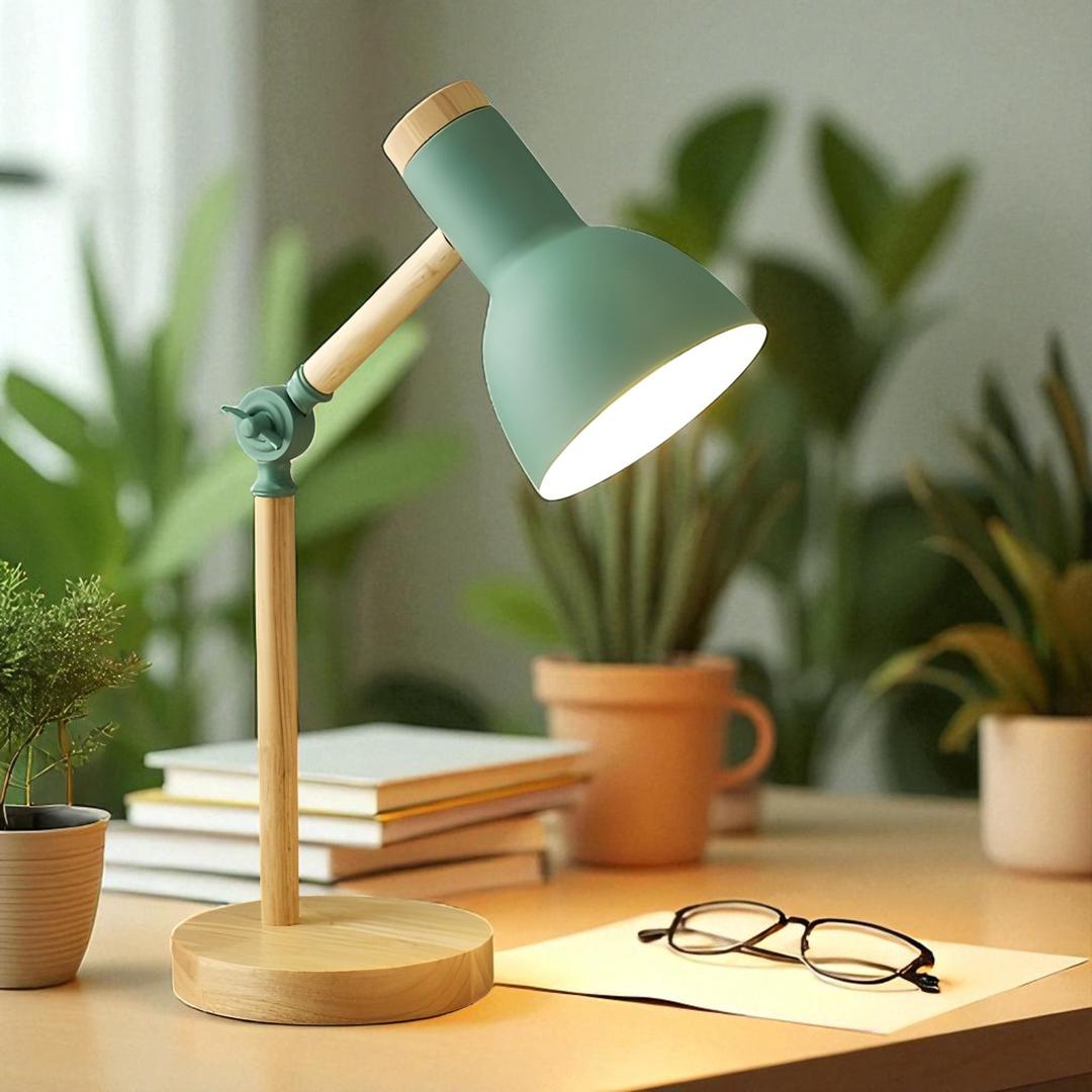 Nordycka Drewniana Lampa Biurkowa – LED – widok produktu 3 | Nuvira Home